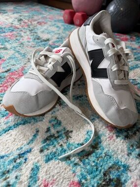 Boys New Balance 237 Kids White, Gray & Black Runner Sneakers